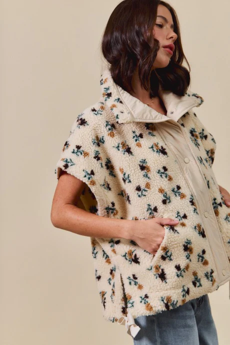 Happenstance Floral Fleece Vest