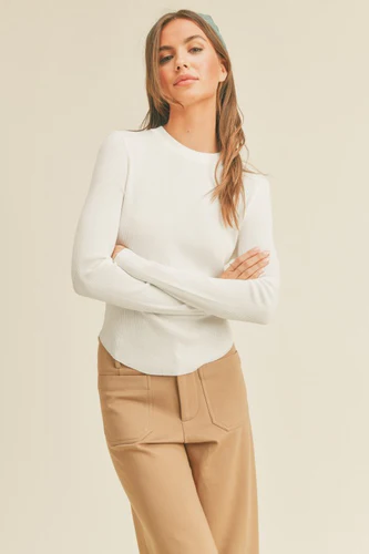 Priorities Ribbed Long Sleeve - Ivory