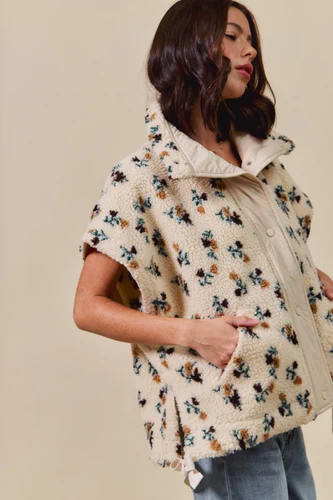 Happenstance Floral Fleece Vest